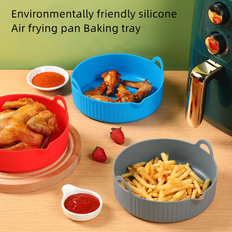 

Круглая воздушная фритюрница из силикагеля, многоразовый кухонный коврик для жарки курицы, многофункциональный утолщенный воздушный фрит...