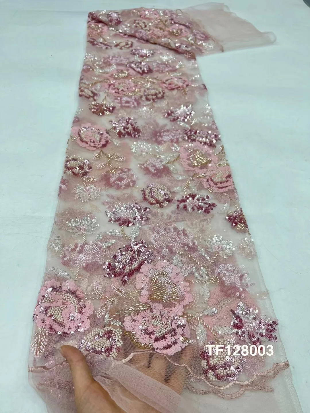 Новейшая африканская кружевная ткань с блестками 2024 Высококачественная вышивка