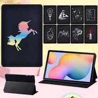 anti scratch tablet case for samsung galaxy tab s6 lite 10 4 inch p610 p615 simple picture pattern leather flip stand cover