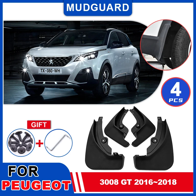 

Mudguards for Peugeot 3008 GT 4008 2016~2022 2017 Mudflaps Fender Flap Splash Guards Mud Auto Parts Wheel Car Cover Accessorie