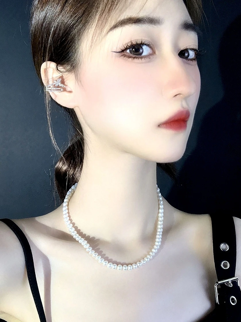 Ipmsis Light Luxury Jewelry Ear Clip No Pierced Cold Sle Studs European and American Pearl Earrings