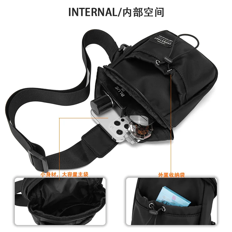 Men's Mini Waist Bag, Trendy Single Shoulder Crossbody Bag With Ins Style Chest Bag. Personalized And Fashionable