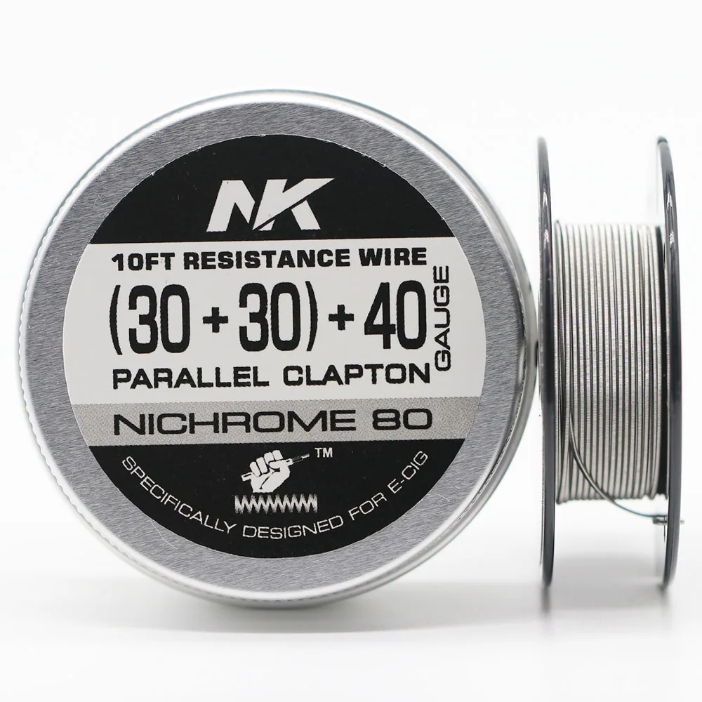 

NK Premium Ni80 Fused Clapton Prebuilt катушка проволоки высокочистый материал MTL DL RTA RDA DIY Восстанавливающий провод с быстрым нагревом
