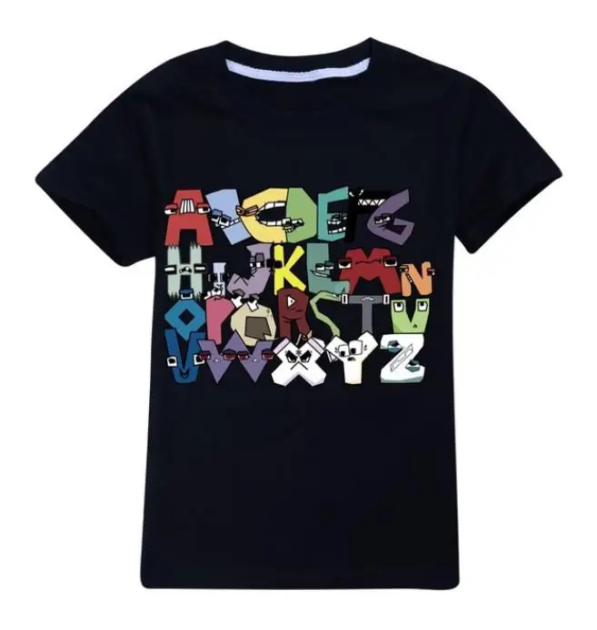 Boy's Girl's Fashion Tops Tees Children's T-Shirts 26 Alphabet Lore Print Casual Family Clothing Set Kids For 2-14Years