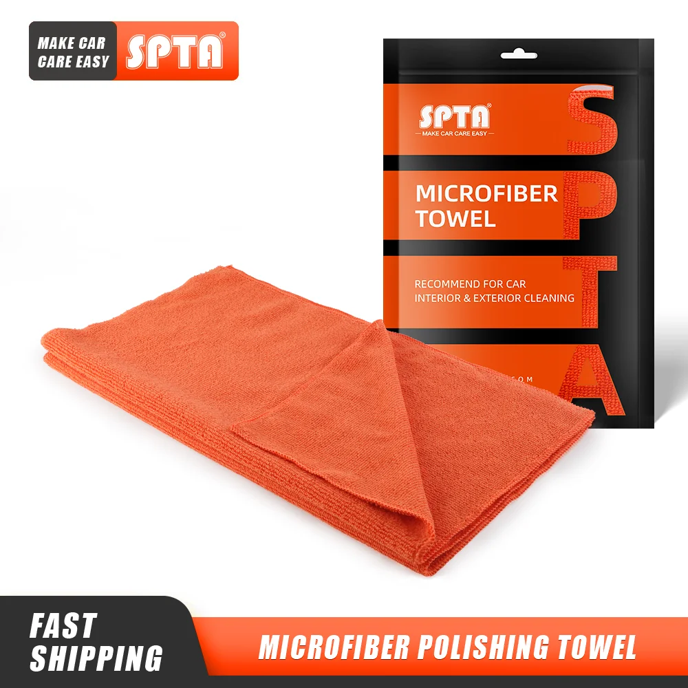 

(Single Sale) SPTA Microfiber Edge Extra Soft Car Clean Remove Wax Cloth Automobile Motorcycle Washing Towel 40*40 CM