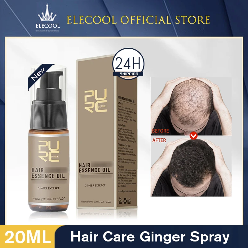 

30ml PURC Ginger Hair Growth Spray Fast Growing Spray Scalp Nutrient Solution Prevent Hair Loss Hair Care Oil For Men Women