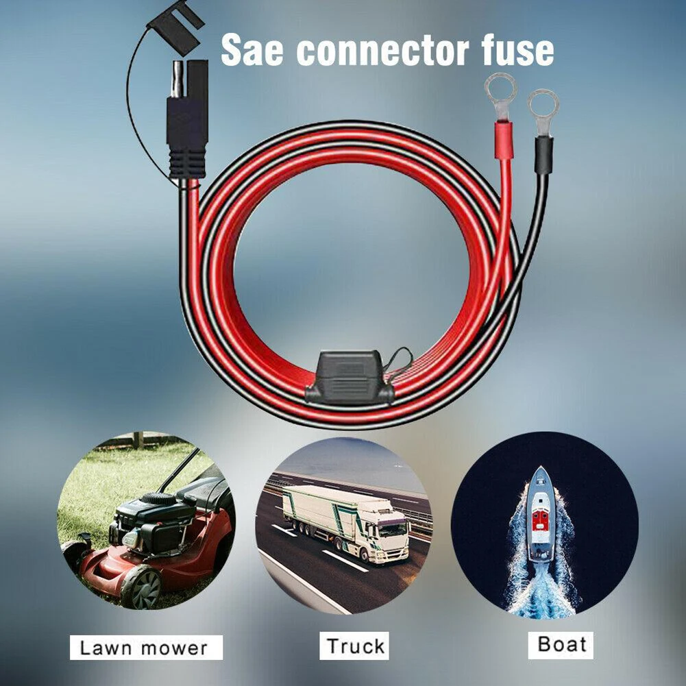 

SAE Terminal Battery Power Cable Motorcycle Outdoor Gear Essentials 10A Fuse 18AWG 2 Feet Plastic SAE Connector