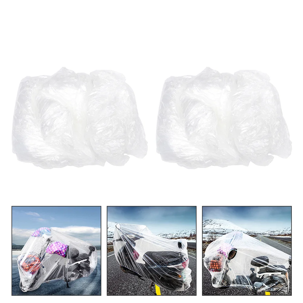 

2 Pcs Disposable Car Cover Outdoor Motorcycle Bike Water Proof Tent Heavy Waterproof Protector Carp