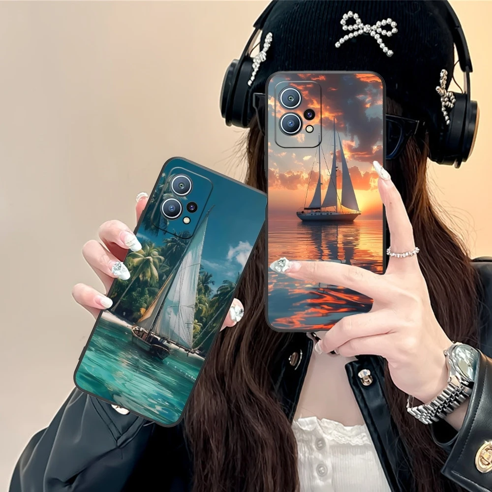 Чехол для мобильного телефона с изображением парусника Huawei P60 P50 P40 P30 P20 P10 P9 P8 Pro Lite