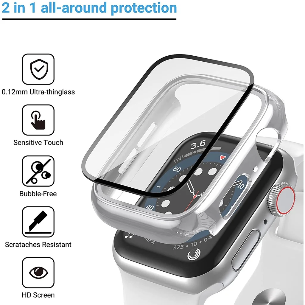 Strap for Apple watch band 44mm 40mm 45mm 41mm 38mm 42mm loop bracelet iwatch series 8 se 6 7 Glass+Case+strap Apple watch band