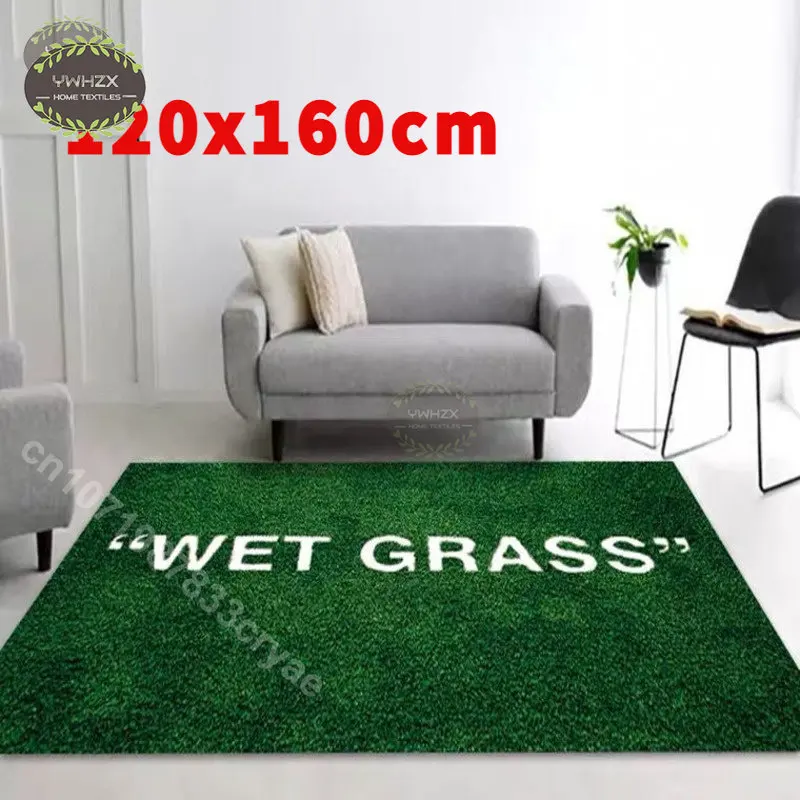

Wet Grass Carpet Luxury Green Area Rug Living Room Floor Mat Bedroom Bedside Bay Window Sofa Rug Home Decor Anti-Slip Carpet