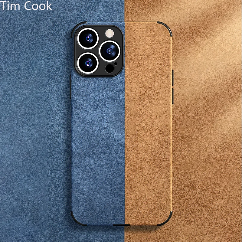 

Stylish for iPhone 13 Pro Max Mini 12 11XR XS X 8 7 Plus SE 2020 Soft Silicone Shockproof Cover Luxury Lambskin PU Case