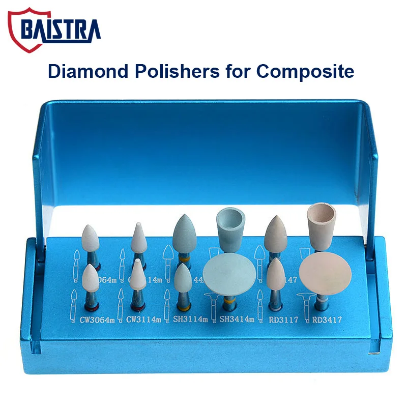

BAISTRA Dental Diamond Ceramic Grinder Rubber Polishers for Composite Materials Porcelain Zirconia Dentistry Polishing Kit Tools