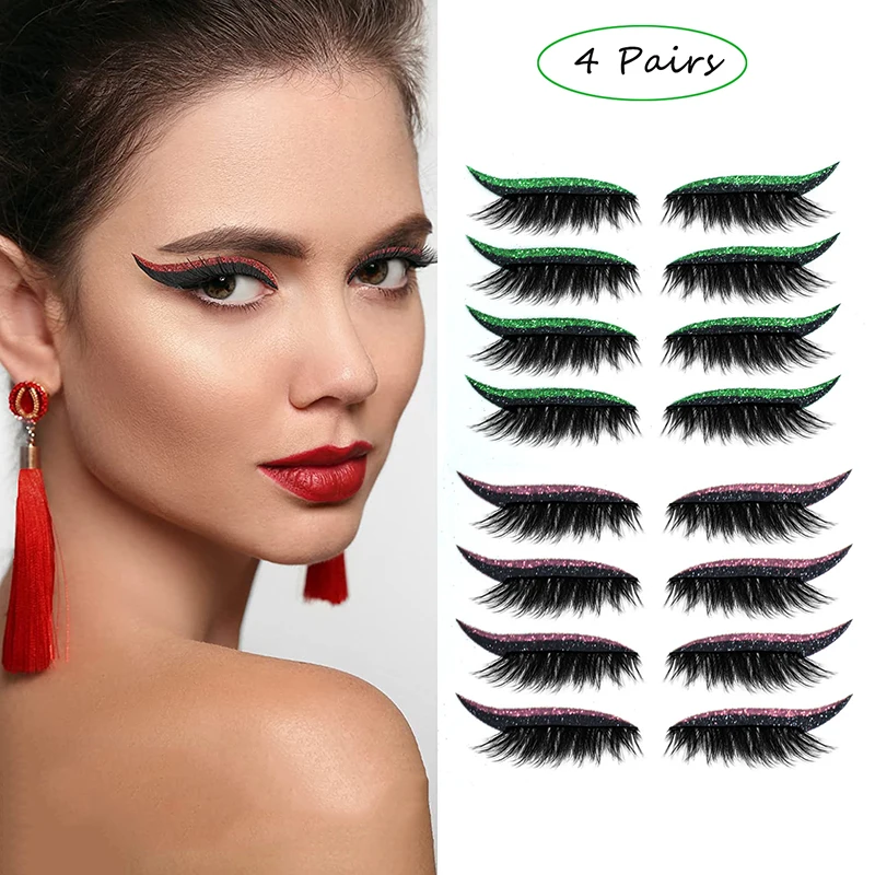 

8 Pcs Eyeliner Stencils Eyelash Sticker Kit Makeup Fashion Reusable Eyes Sticker Shiny Eyeliner Stickers Lazy Shaping Tools Sets