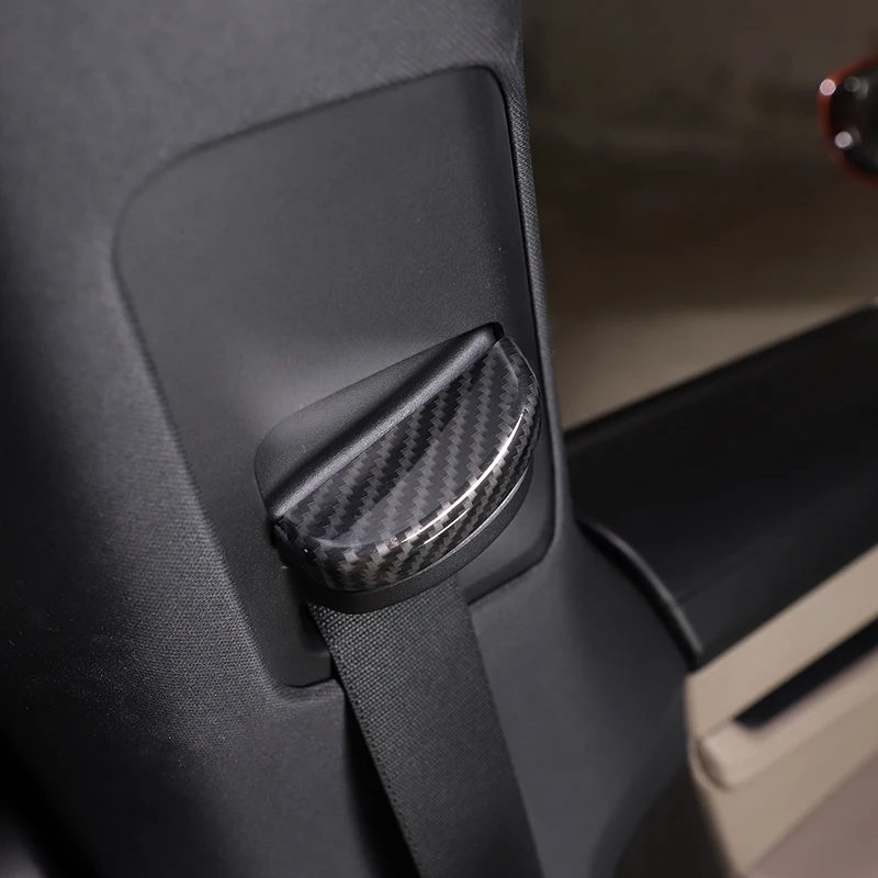 

Для Porsche Taycan 2019-2022 ABS углеродное волокно/серебряная пряжка ремня безопасности автомобиля декоративная крышка стикер для отделки автомобильные аксессуары