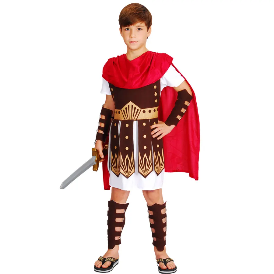 

Greek Roman Warrior Gladiator Costume Child Boys Knight Julius Caesar Cosplay Halloween Party Carnival Mardi Gras Fancy Dress