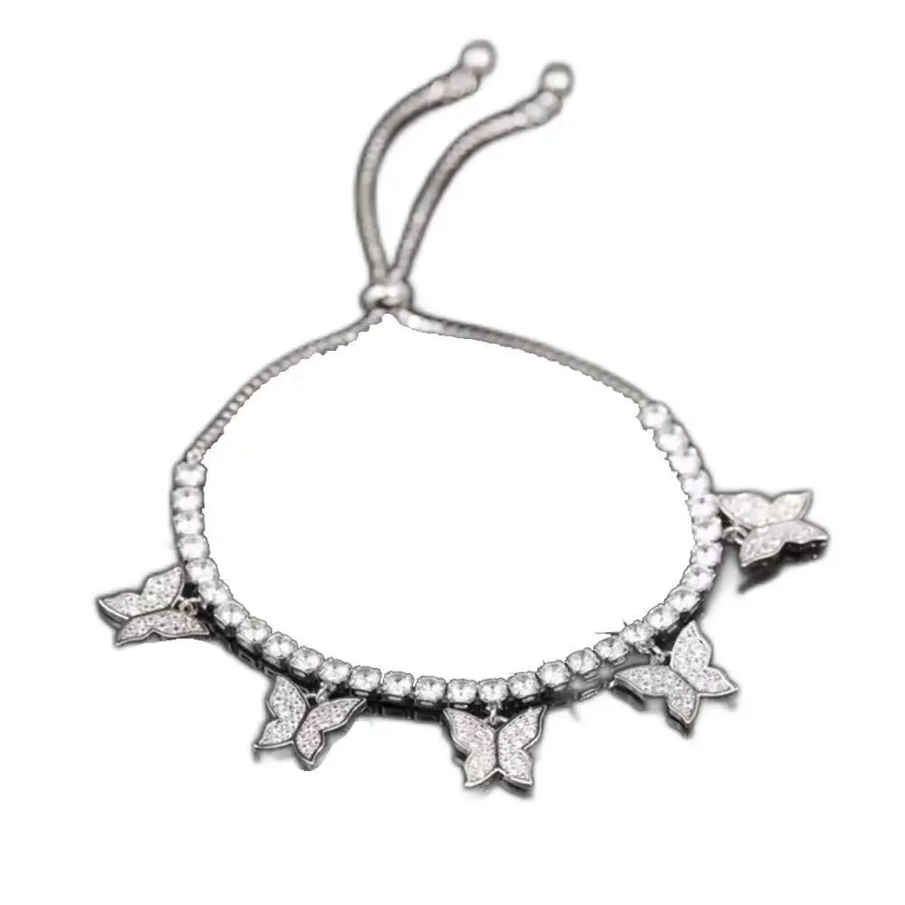 

2022 New Women Fashion Zircon Bracelet Adjustable Butterfly Pentagram Crystal Zircon Bracelet Girls Party Gifts Shiny Jewelry