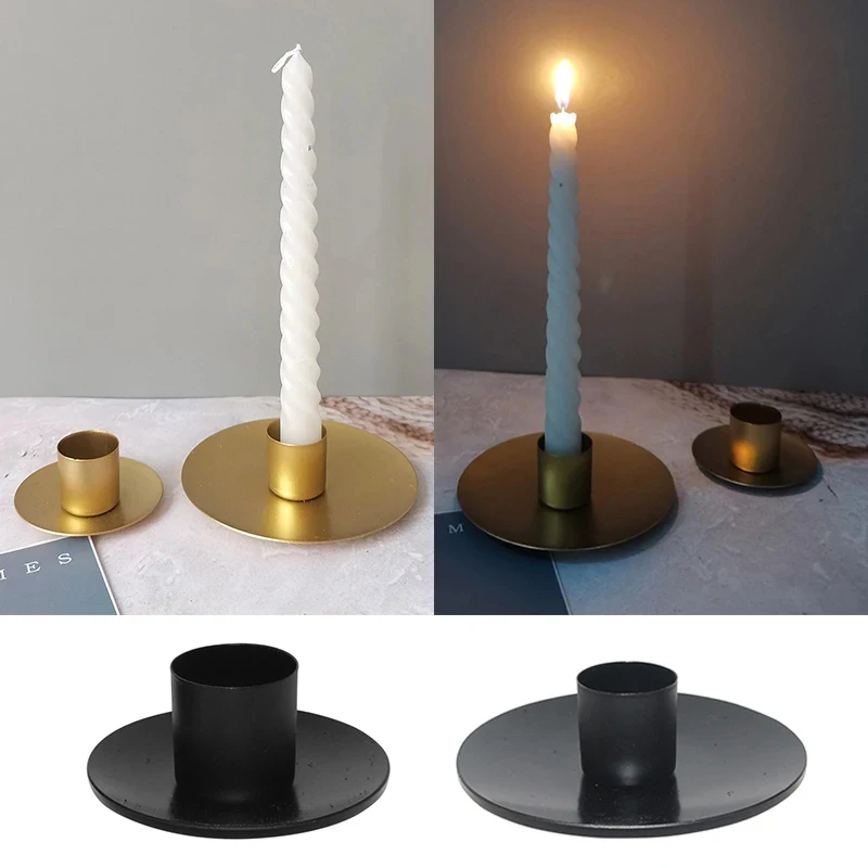 

1PC Wrought Iron Candle Holder Creative Metal Candlestick Indoor Wedding Party Adornment Home Decor Retro Desktop Ornaments