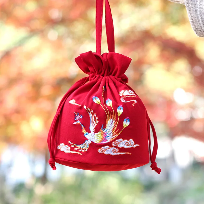 Сумка для хранения ручной работы в китайском стиле с вышивкой Винтажная сумочка