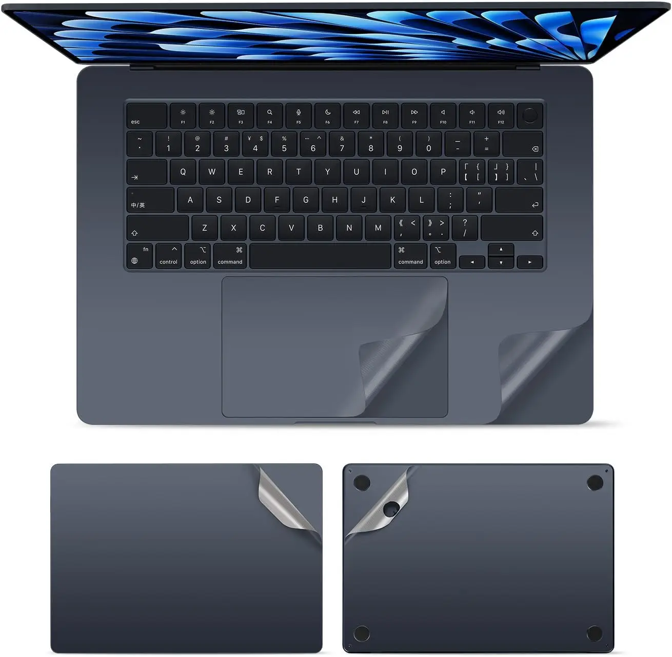 Фото Для MacBook 2023 Air 15 A2941 13 M2 A2681 Pro 14 16 M3 наклейка защитная пленка для рук защитная крышка для отдыха + трекпад/корпус Защитная кожа №1