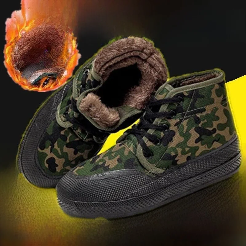 Cotton-padded Shoes Waterproof Fleece-lined Winter Non-Slip Warm Liberation Labo...