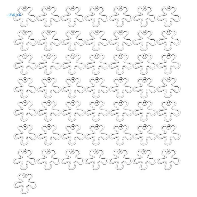 

50x/set Hollow Flower Charm Clavicle Chain Making DIY-Jewelry Ornament Flower