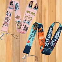 a0189 greys anatomy lanyards keychain doctor nurse neck strap phone buttons id card holder lanyard for keys diy hanging rope