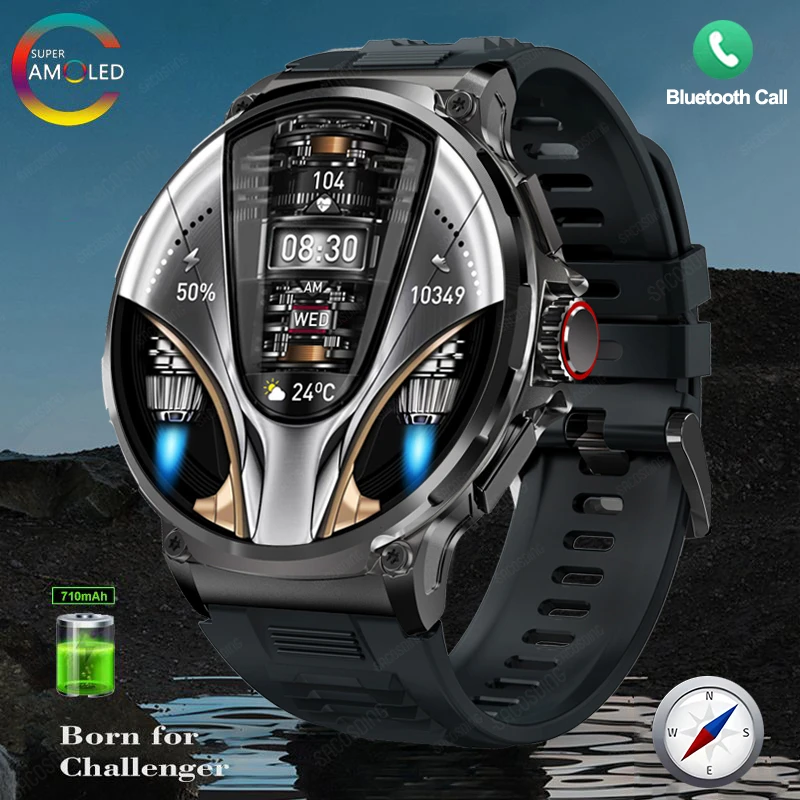 For Huawei Xiaomi GPS Track Smart Watch Men 1.85-Inch Ultra HD AMOLED Screen 710 Mah Battery Bluetooth Call SmartWatches 2024New