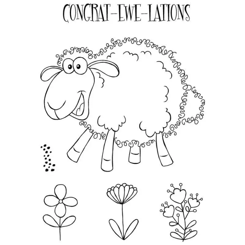 

2022 New Lamb Flower Clear Stamps No Cutting Dies For Diy Paper Card Making Embossing Decoration Photo Album Craft Stamps