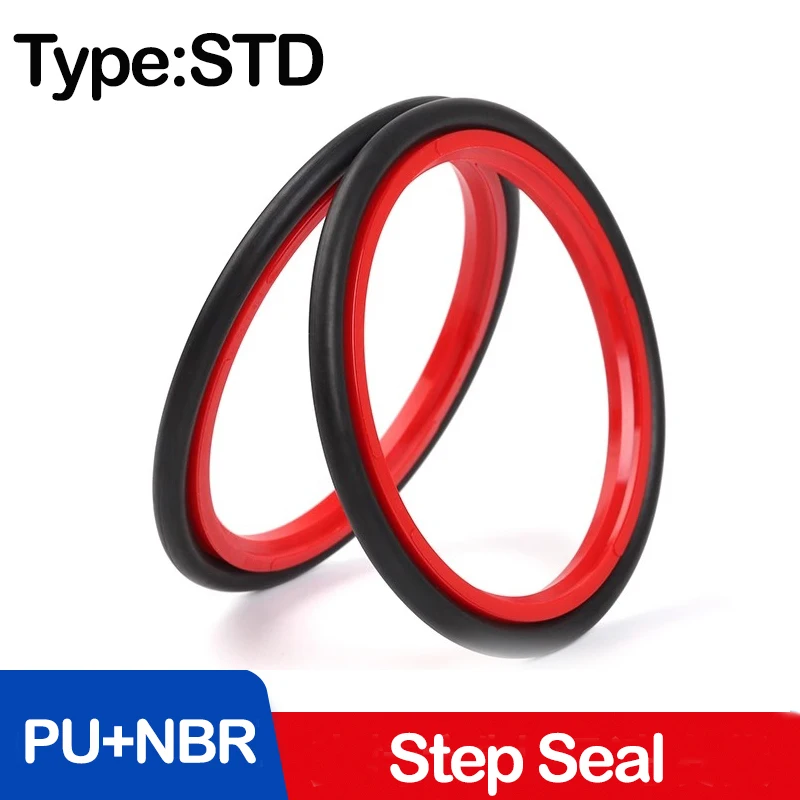 

Ступенчатое уплотнение PU+NBR, красный+черный