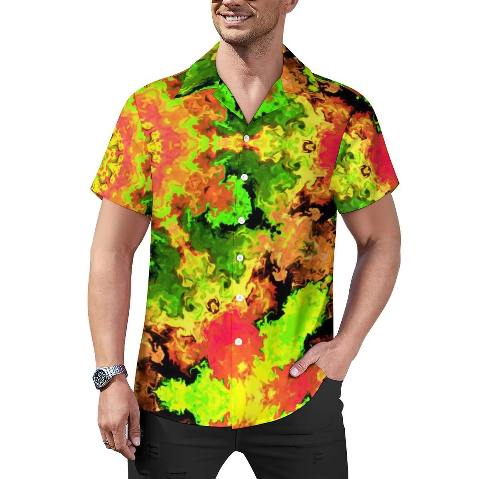 

Повседневные рубашки с принтом мандалы и цветов, пляжная рубашка в стиле психоделического хиппи, летняя уличная одежда, блузки с принтом, приблизительно 4XL