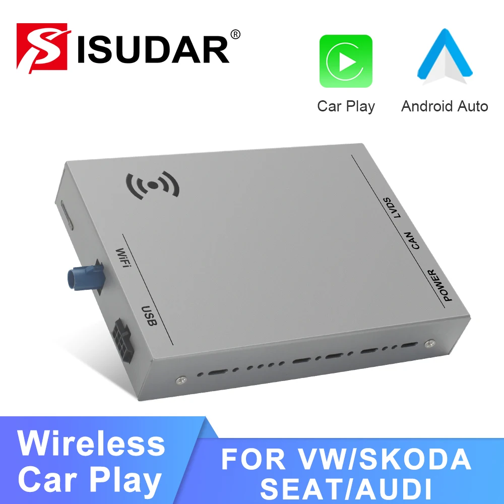 $202.53 ISUDAR For Apple Carplay Wireless Module Video Android Auto For Audi/Volkswagen/Skoda/Seat/Golf/Passat/SUPERP-B/Ibaiza MIB MIB2