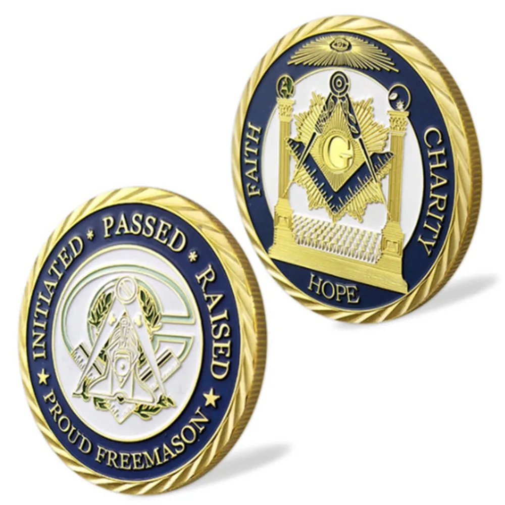 

Masonic Freemasonry Tokens & Masonic Hope Faith Charity Challenge Coin Collect