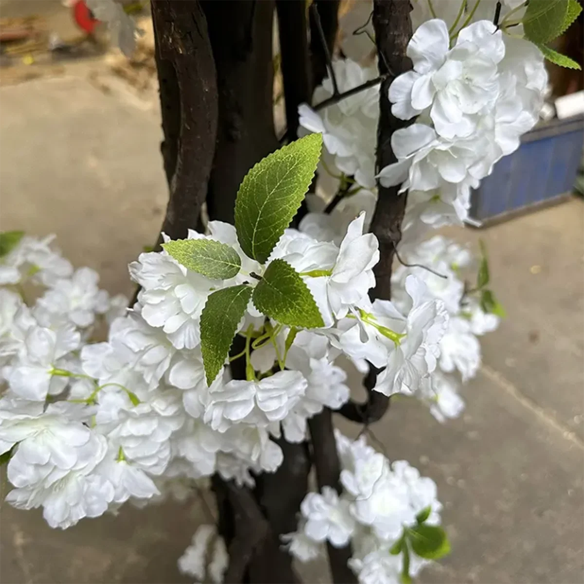 Фото Форма арки, белое дерево, шелковый цветок, искусственный цветок вишни, цветок дерева, искусственный цветок, имитация персиковой ветки №3