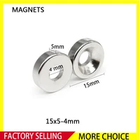 5100pcs 15x5 4mm magnet neodymium magnet 15mm x 5mm hole 4mm rare earth round permanent electromagnet ndfeb magnetic disc