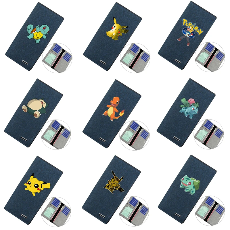 

Кошелек с покемонами японский аниме периферийный Пикачу Сквиртл Psyduck чармандер Mimikyu Charizard двухслойный подарок на день рождения
