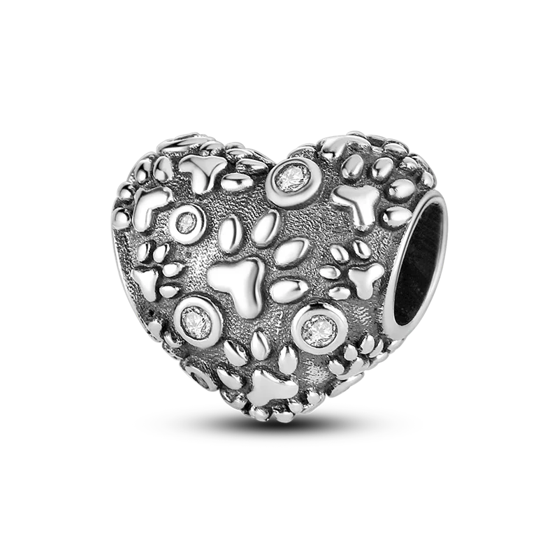 

Charms plata de ley 925 Cute paw footprint beads bead Fit Original 925 Pandora Bracelet&Bangle Making Fashion DIY Jewelry For Wo