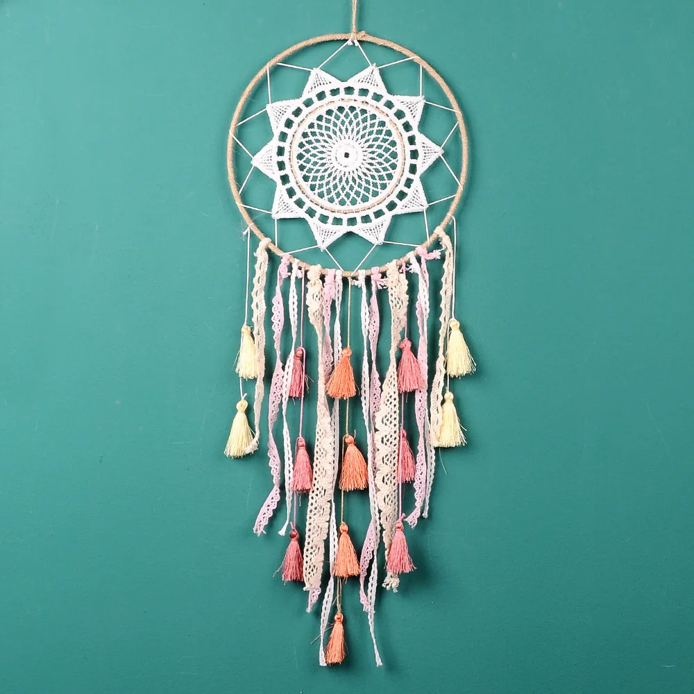 

Pink Room Decor Home Decoration Accessories European Creative Gradient Tassel Dream Catcher Multicolor Bohemian Dreamcatcher