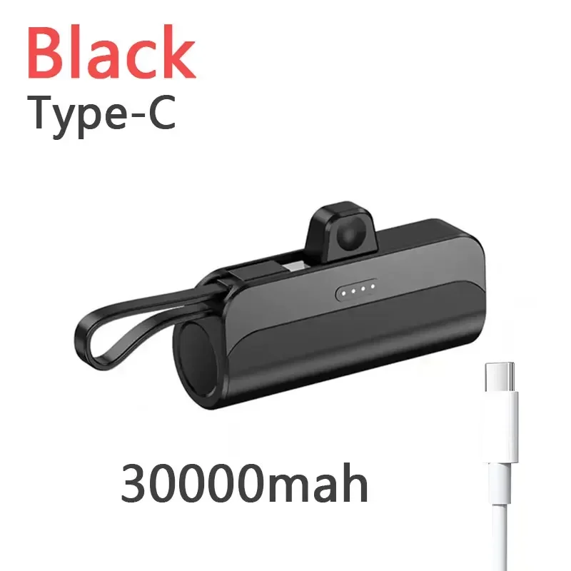 

30000mAh Mini Portable Power Bank External Battery Plug Play Power Bank Type C Fast Effective Charger For iPhone Samsung Huawei