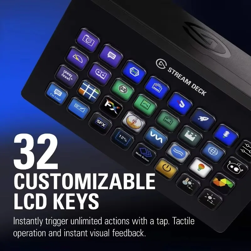 Фото 【Лучший выбор】Stream Deck XL – профессиональный студийный контроллер, 32 макроклавиши, позволяющие запускать действия в приложениях и программном обеспечении, таких как OBS, Twitch. №3