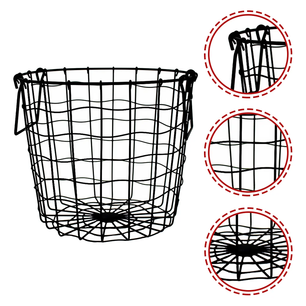 

Vintage Metal Decor Storage Bin Basket Hamper Clothes Organizer Rustic Farmhouse Decor