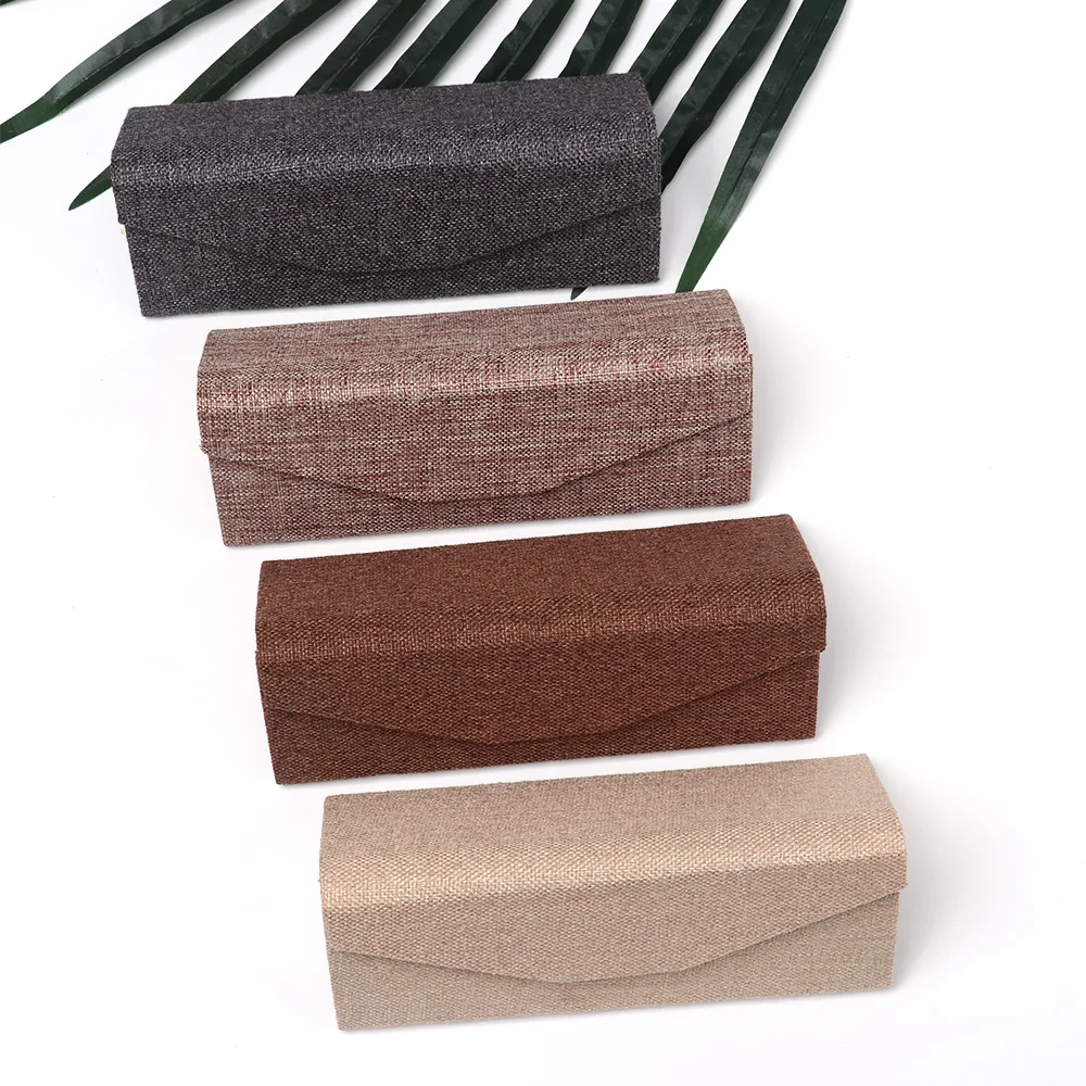 

Simple Foldable Triangular Leather Hard Case for Glasses Eyeglass Sunglasses lens container Box Purse Eyewear Accessories
