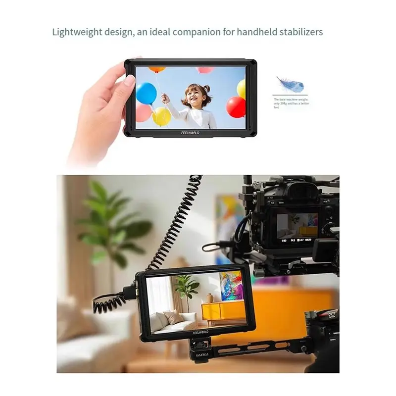 Фото Монитор FEELWORLD FW568 PRO 6 дюймов, высокая яркость 1200 нит, 60 Гц, 4K, совместимость с камерами DSLR и стабилизаторами (гимбалами) №5