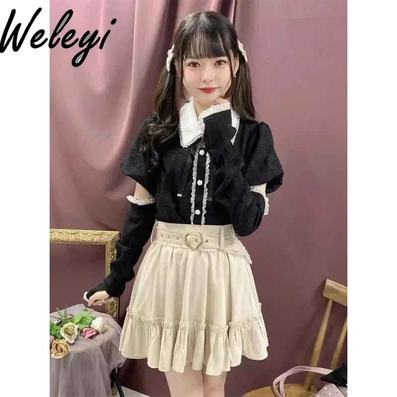 Японская рубашка для массового производства розовая с нарукавником Rojita Kawaii