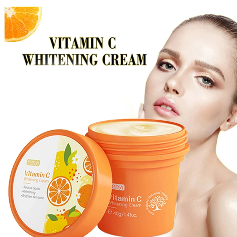 

Vitamin C Skin Whitening Brighten Face Cream Moisture Replenishment Nourish Fade Fine Lines Anti-Aging Compact Day Frost 40g