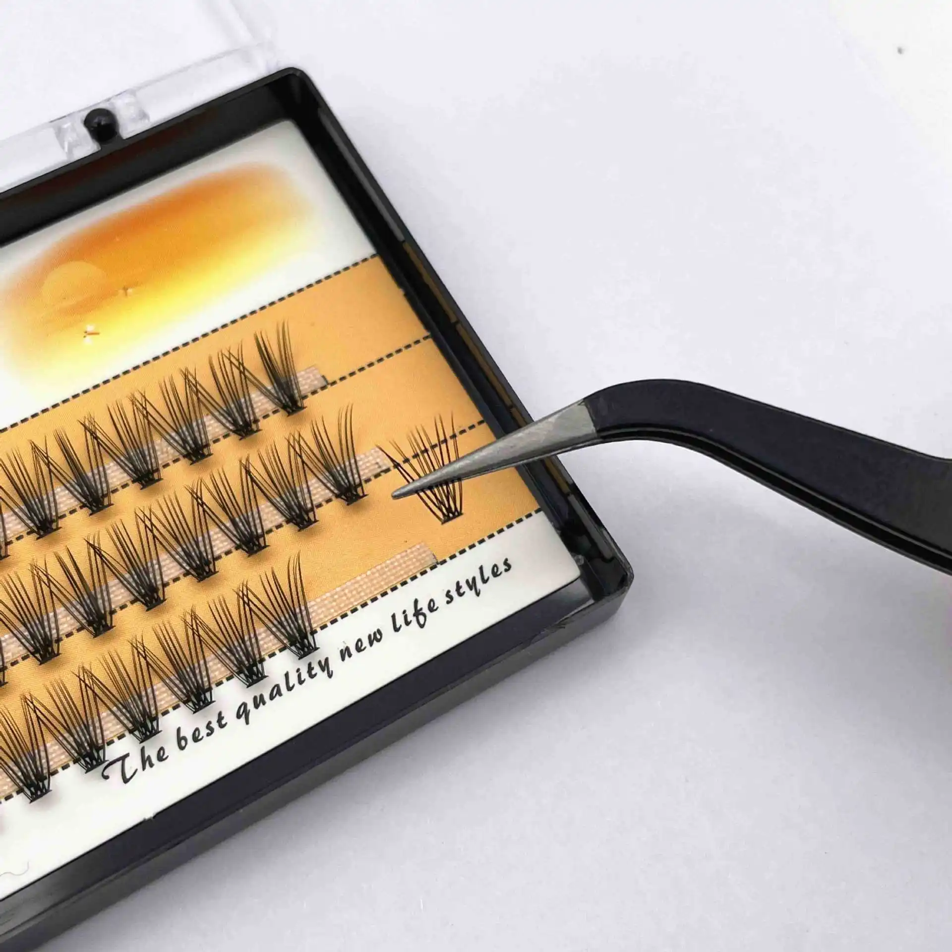 

Накладные ресницы 20D, 0,07 мм, полосатые ресницы, индивидуальные ресницы, натуральный стиль, наращиваемые ресницы, один кластер, групповая пос...