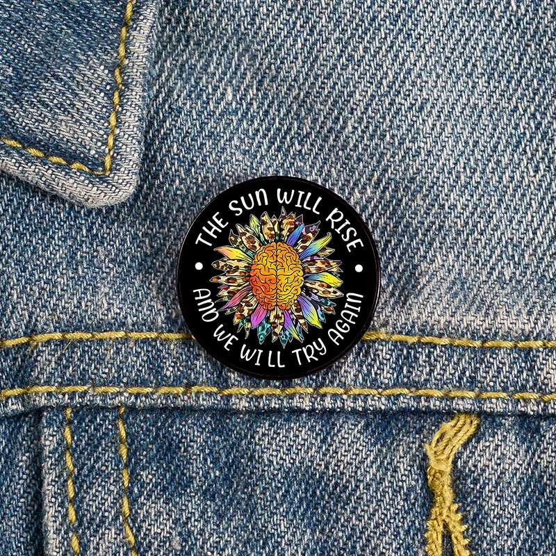 

Mental Health Matters Flower Pin Custom Funny Brooches Shirt Lapel teacher Bag Cute Badge Cartoon pins for Lover Girl Friends