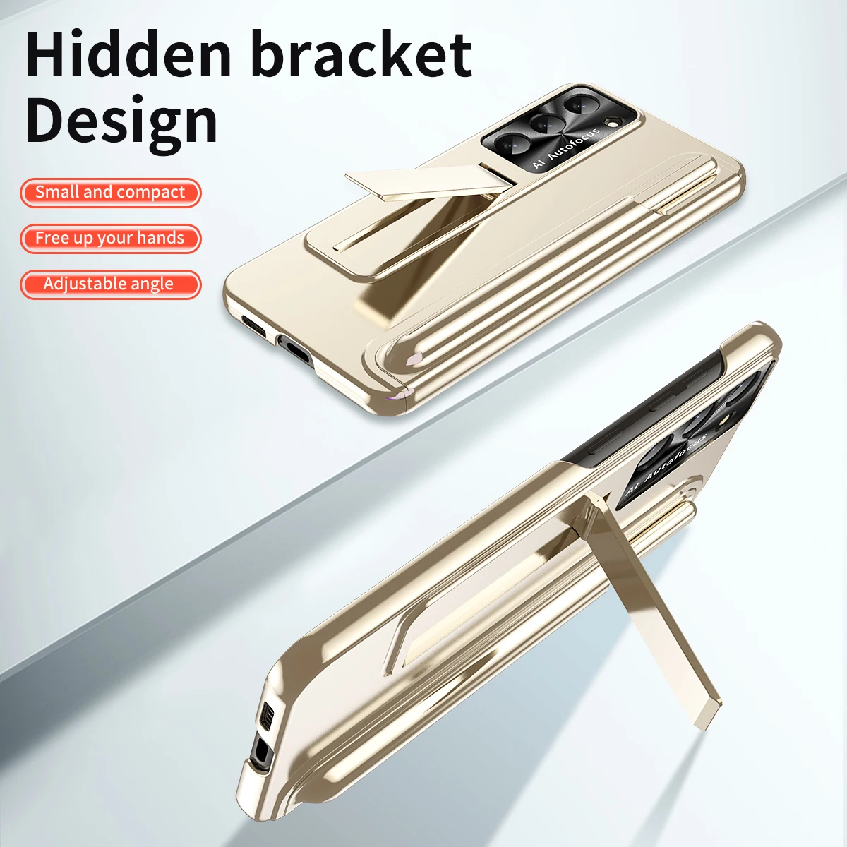 Luxury Electroplated Bracket Pen Slot Hing Phone Case For Samsung S23 Ultra S23 Plus S23 Back Cover