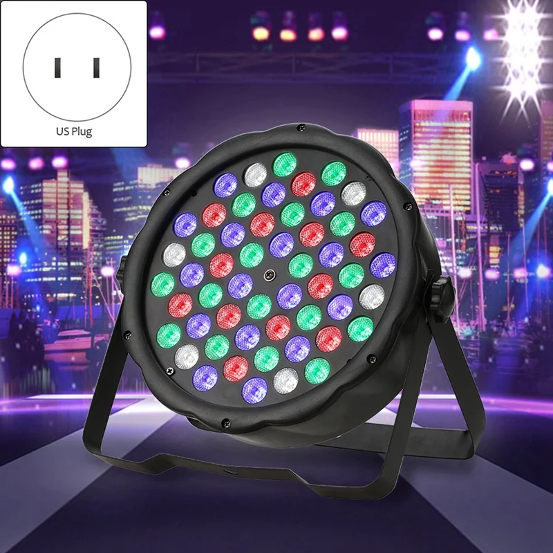 2X LED Stage Light 54X3W RGB LED Par Light Dmx Dj Light Sound Activation With Bracket For Church Concert Party US Plug