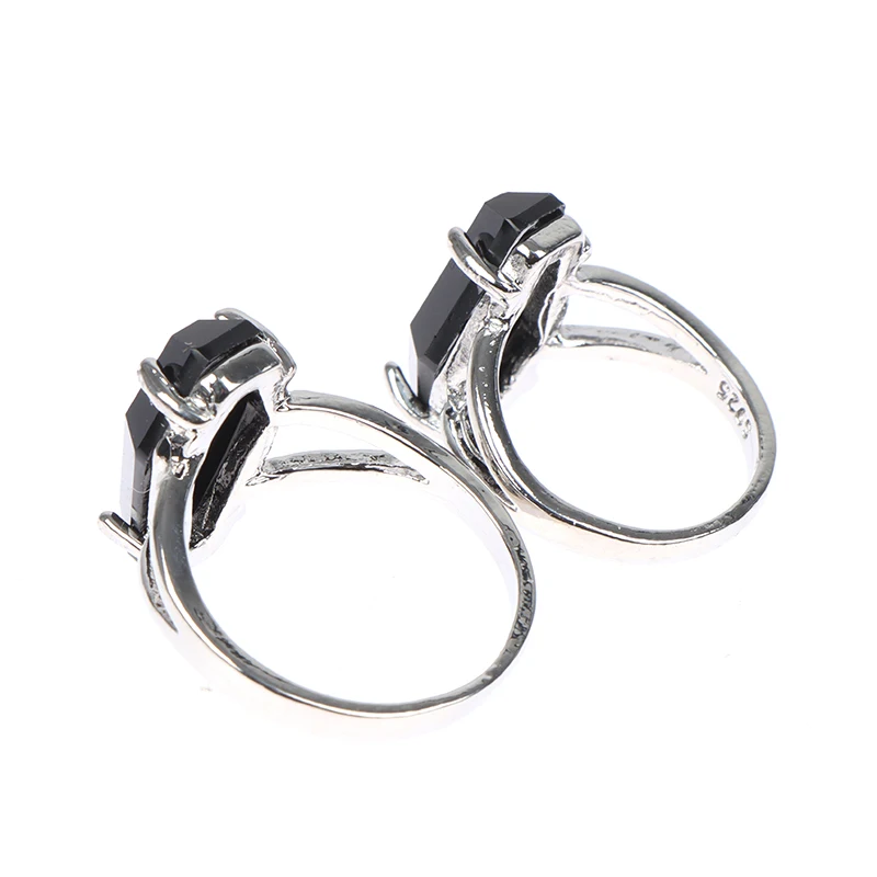 1 шт. винтажные панковские готические черные кольца с имитацией циркония для